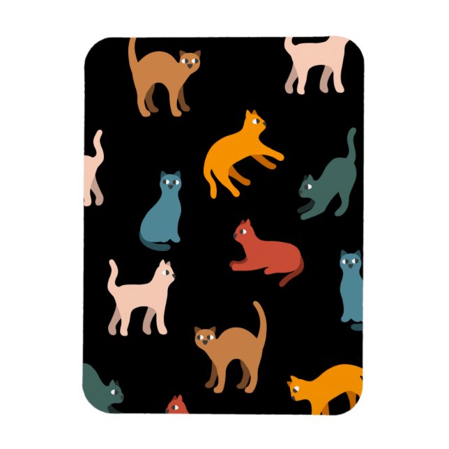 Magnet Flexible Chats sur le noir (Vertical)
