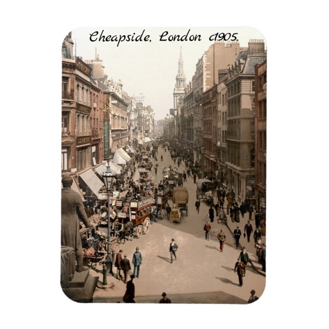 Magnet Flexible Cheapside c1905, Londres scène de rue (Vertical)