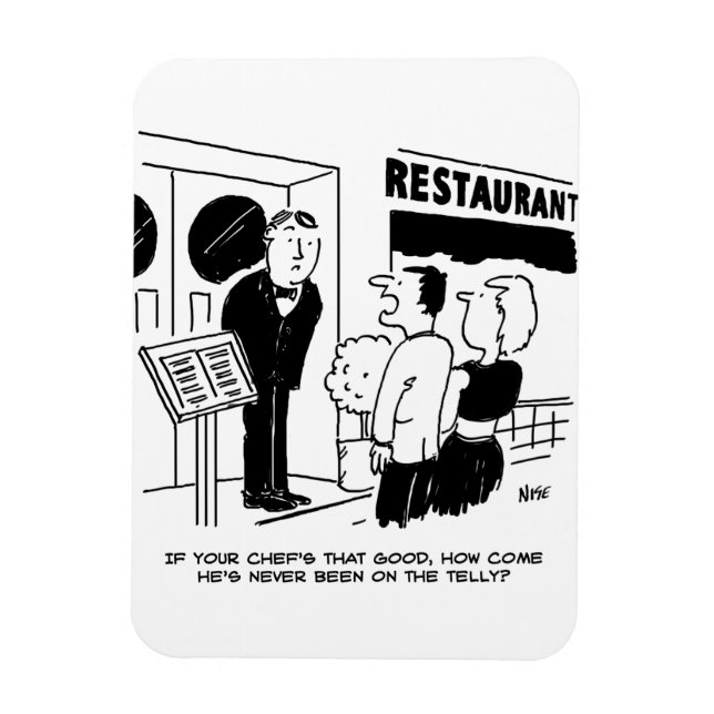 Magnet Flexible Chef au restaurant Not Bein on Television Cartoon (Vertical)