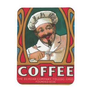 Magnet Flexible Chef café vintage Art nouveau cuisine