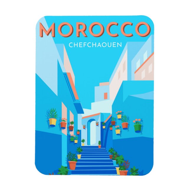 Magnet Flexible Chefchaouen Maroc Voyage (Vertical)