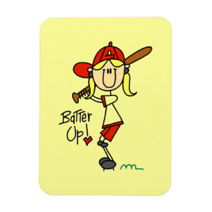 Magnet Flexible Chemises et Cadeaux de Baseball pour Filles Batter