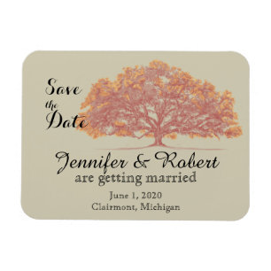 Magnet Flexible Chêne d'automne mariage Enregistrer la date