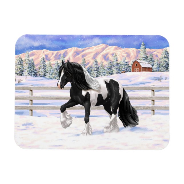 Magnet Flexible Cheval d'attelage de la bandelette tzigane noire d (Horizontal)