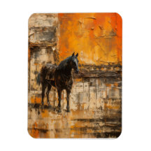 Cheval Majestic au coucher du soleil Abstrait