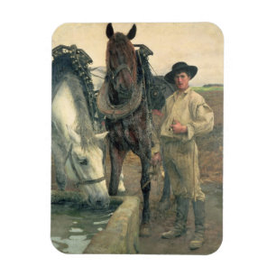 Magnet Flexible Chevaux à la cuvette de l'eau, 1884 (huile sur la