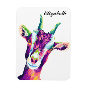 Magnet Flexible Chèvre d'art pop coloré personnalisée
