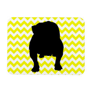 Magnet Flexible Chevron jaune citron Avec Ombre Chien-taureau Angl