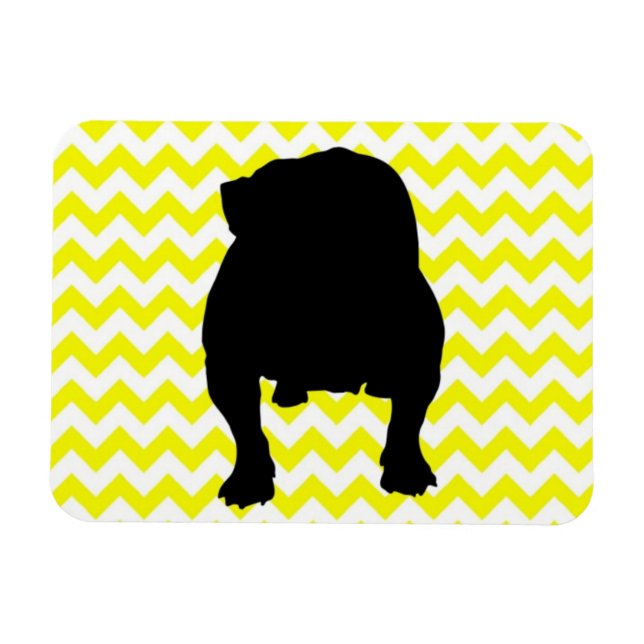 Magnet Flexible Chevron jaune citron Avec Ombre Chien-taureau Angl (Horizontal)