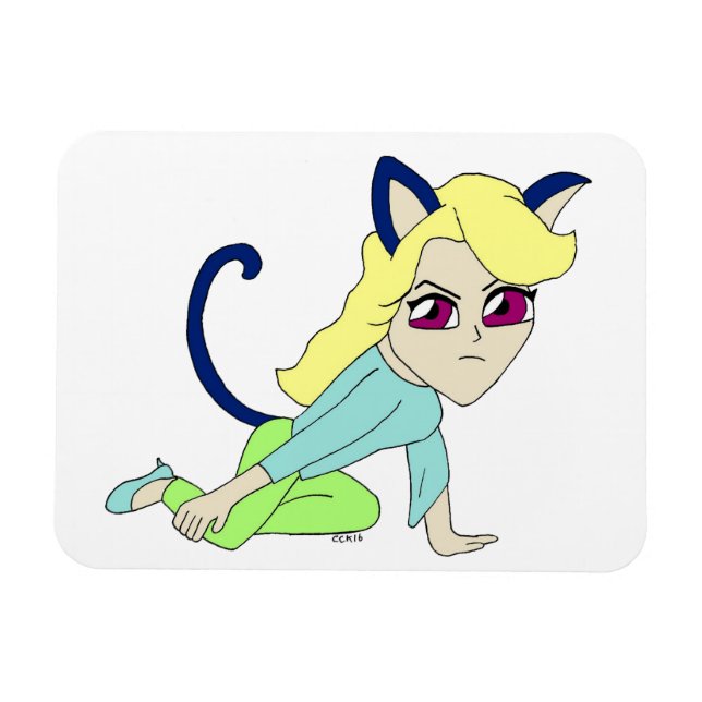Magnet Flexible chibi catgirl (Horizontal)