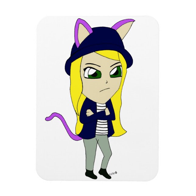 Magnet Flexible chibi catgirl (Vertical)