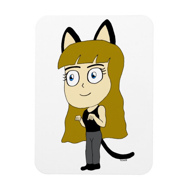 Magnet Flexible chibi catgirl (Vertical)