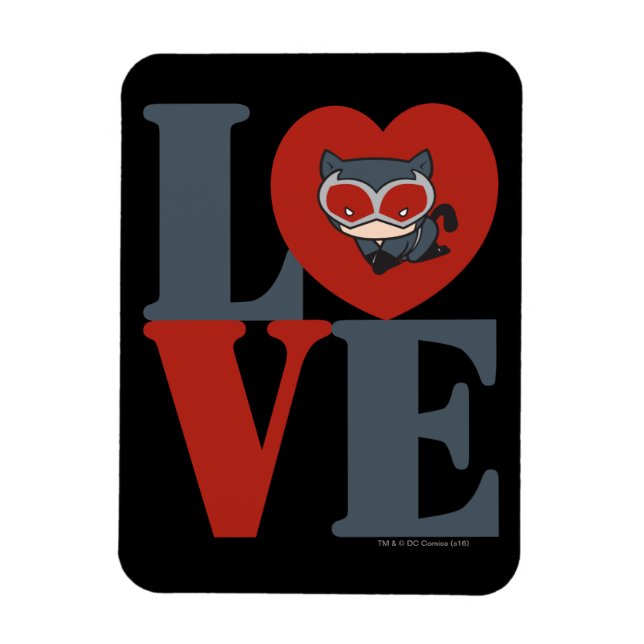 Magnet Flexible Chibi Catwoman LOVE (Vertical)