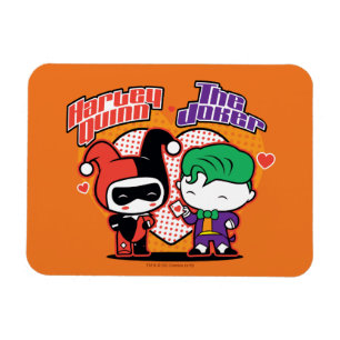 Magnet Flexible Chibi Harley Quinn & Chibi Joker Coeurs