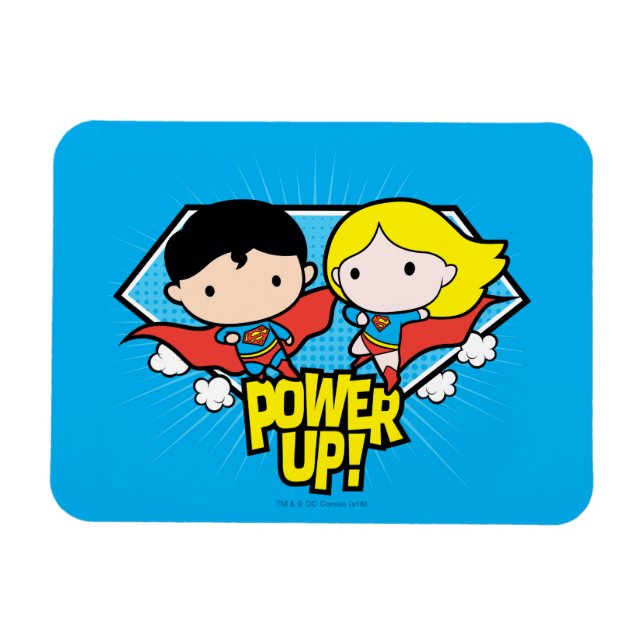 Magnet Flexible Chibi Superman & Chibi Supergirl Power Up! (Horizontal)
