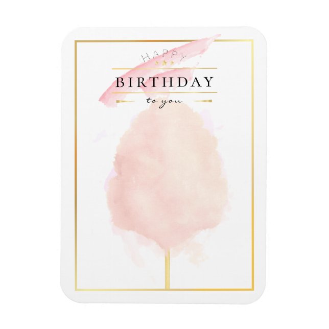 Magnet Flexible Chic Aquarelle Cotton Candy Anniversaire (Vertical)