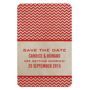 Magnet Flexible Chic Chevron Enregistrer l'aimant de date, rouge
