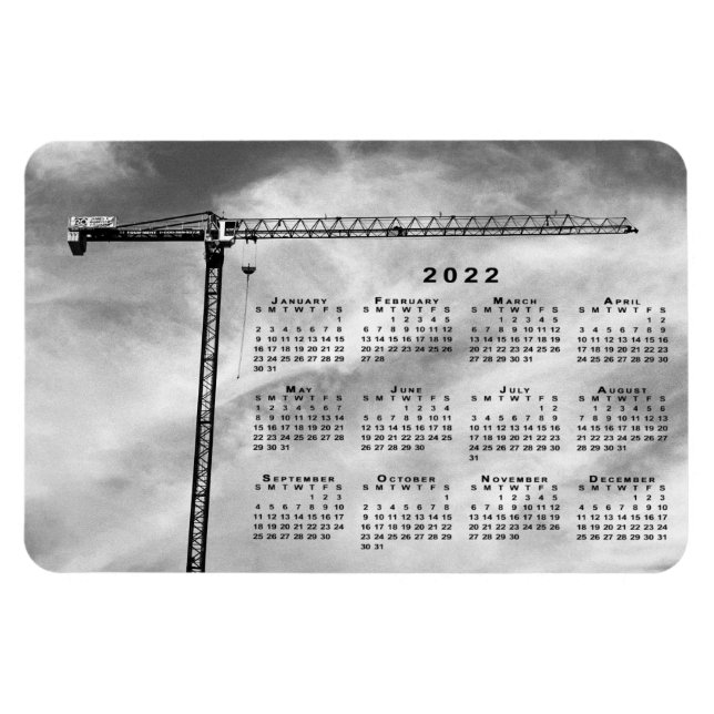 Magnet Flexible Chic Construction Grue Photo Calendrier 2022 (Horizontal)