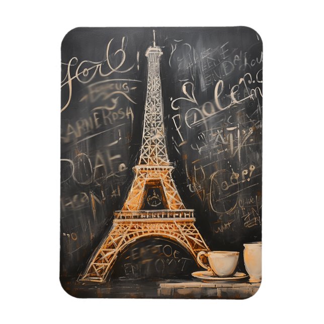 Magnet Flexible Chic Eiffel Tower Café Café Chalet Paris (Vertical)