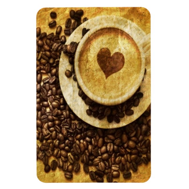 Magnet Flexible Chic Java cappuccino Café Haricots Lover café (Vertical)