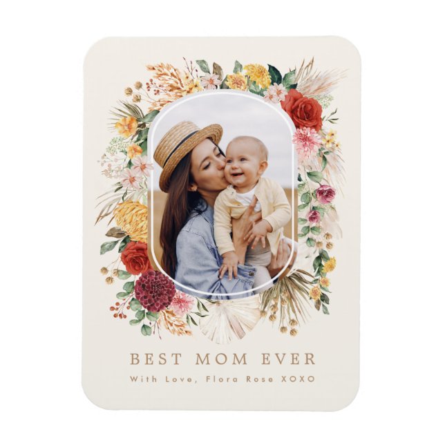 Magnet Flexible Chic Tropical Boho Floral Fête des Mères Cadeau (Vertical)