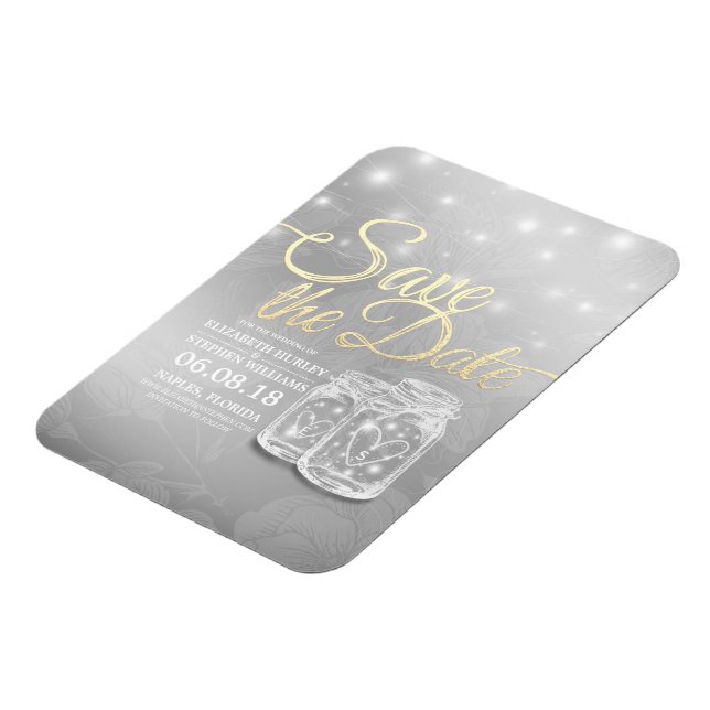 Magnet Flexible Chic Wedding Enregistrer La Date Mason Jars String (Côté Gauche)