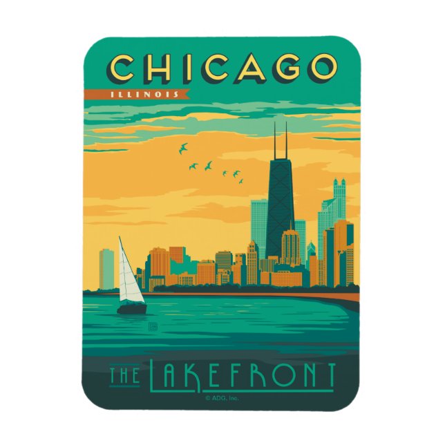 Magnet Flexible Chicago, IL - Profitez du bord de mer (Vertical)
