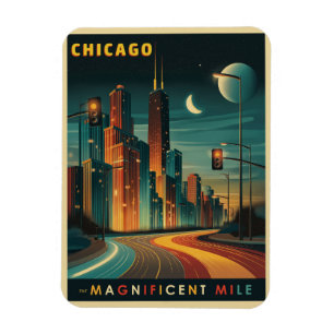 Magnet Flexible Chicago Magnifique Mile Vintage