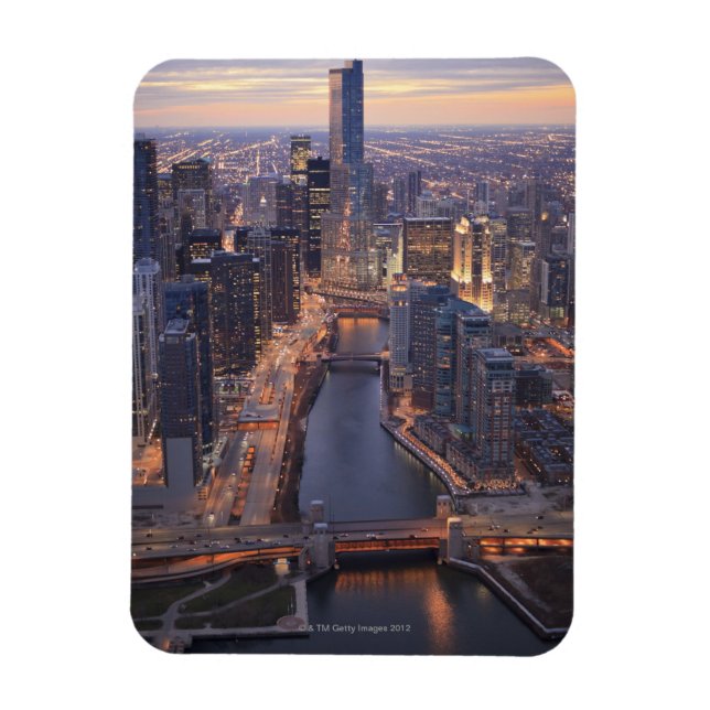 Magnet Flexible Chicago River et Trump Tower d'en haut (Vertical)