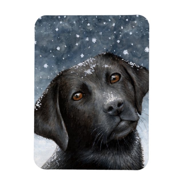 Magnet Flexible Chien 100 noir Labrador Photo aimant (Vertical)