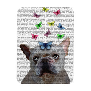 Magnet Flexible Chien blanc et papillons
