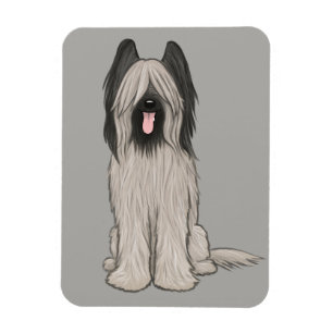 Magnet Flexible Chien caricaturé mignon Briard
