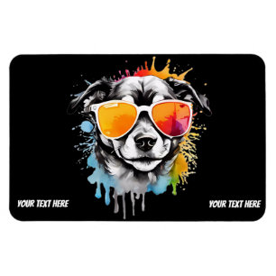 Magnet Flexible Chien Cool mignon avec lunettes de soleil