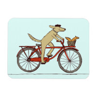 Chien cycliste avec ami écureuil - Art animal amus