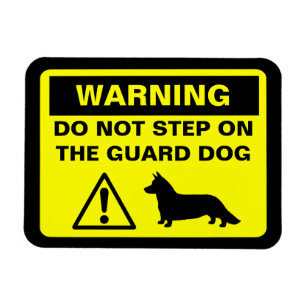 Magnet Flexible Chien de garde Cardigan Welsh Corgi Avertissement