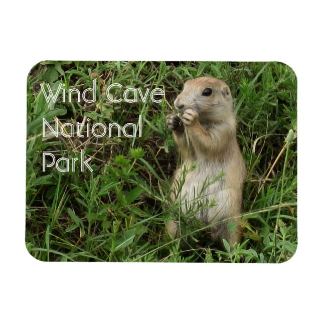 Magnet Flexible Chien de prairie debout, Manger dans l'herbe, Grot (Horizontal)