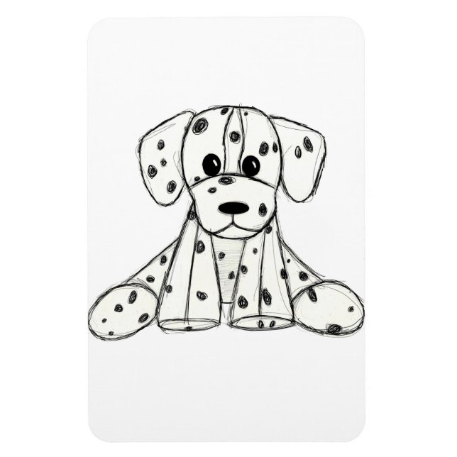 Magnet Flexible Chien en dalmate dessin simple noir (Vertical)