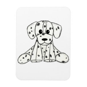 Magnet Flexible Chien en dalmate dessin simple noir