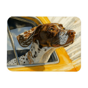 Magnet Flexible Chien tacheté sur l'art de rouler en voiture Impri