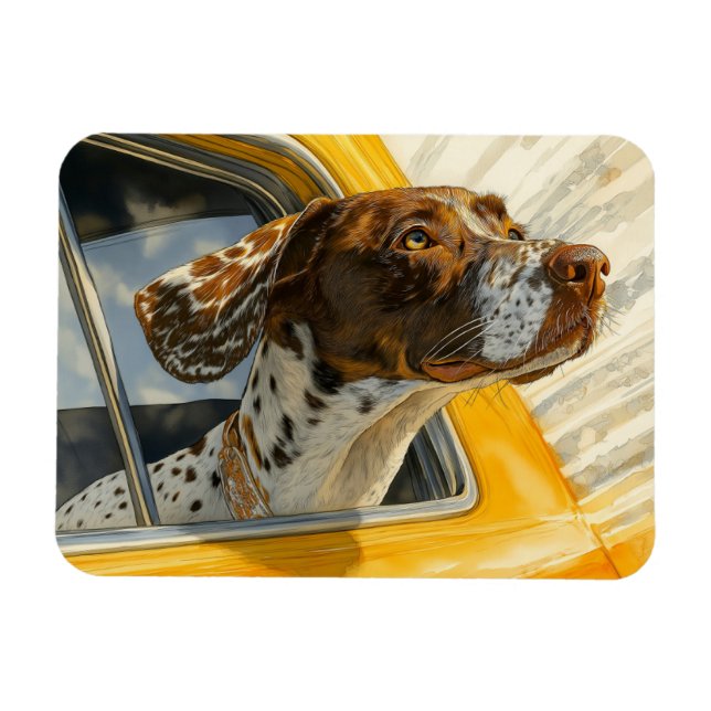 Magnet Flexible Chien tacheté sur l'art de rouler en voiture Impri (Horizontal)