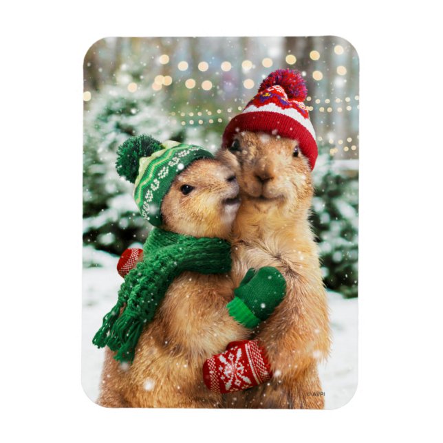 Magnet Flexible Chiens des Prairies de Noël (Vertical)
