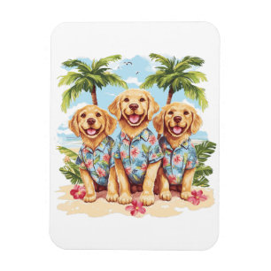 Magnet Flexible Chiens d'or rétriquant portant des chemises hawaïe