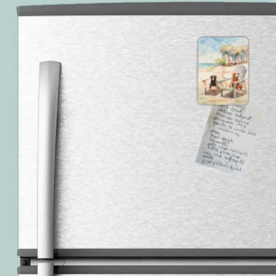 Magnet Flexible Chiens en Adirondack Chaises Pastel Beach Scène