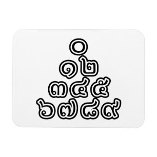 Magnet Flexible Chiffres thaïlandais Pyramide ♦ Script en thaï ♦