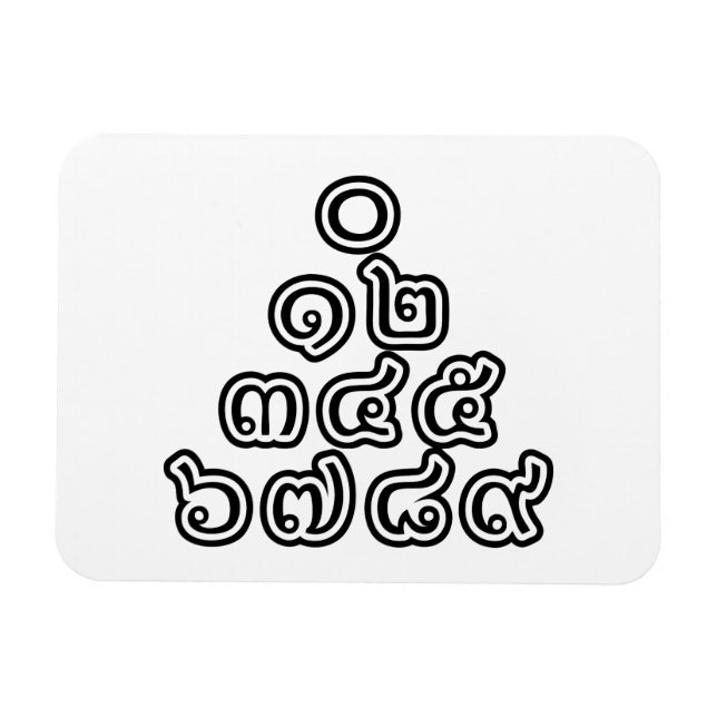 Magnet Flexible Chiffres thaïlandais Pyramide ♦ Script en thaï ♦ (Horizontal)