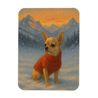 Magnet Flexible Chihuahua in the Snow