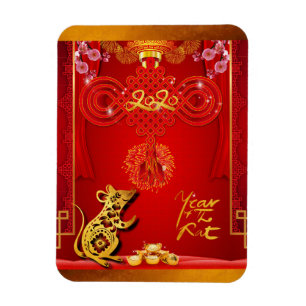 Magnet Flexible Chine Rat de noeud rouge année 2020 flexible aiman