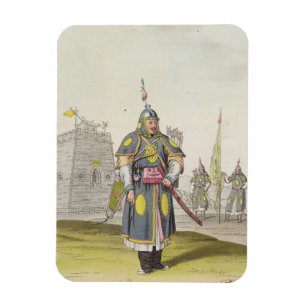 Magnet Flexible Chinese soldier en full battle dress, illustration