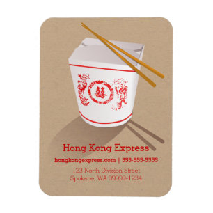 Magnet Flexible Chinese Take-Out Box Brown Faux craft