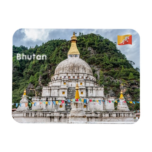 Magnet Flexible Chorten Kora - Bhoutan oriental, Himalaya, Asie (Horizontal)